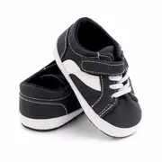 Tenisi negri cu insertie alba MBd2685-3-p4.3-6 luni (Marimea 18 incaltaminte)