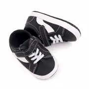 Tenisi negri cu insertie alba MBd2685-3-p4.3-6 luni (Marimea 18 incaltaminte)