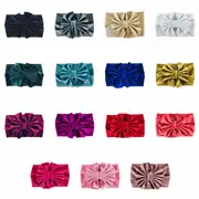 Bentita lata din catifea cu funda (Marime Disponibila: 6-12 luni (Marimea 19 incaltaminte), Culoare: Galben) MBHGR13-DIV