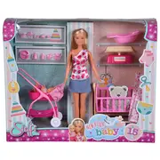 Set simba steffi love new born baby set papusa 29 cm, 1 bebelus si accesorii hubs105730861