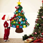 Brad de Craciun din Fetru cu 33 decoratiuni si buzunar depozitare Bambinice BN035 BBJBN035_Initiala