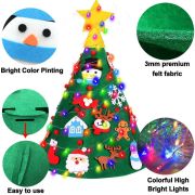 Brad de Craciun din Fetru model Conic 3D, 90x55cm,  18 decoratiuni si banda LED inclusa Bambinice BN038 BBJBN038_Initiala