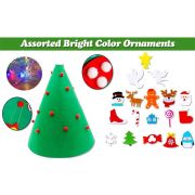 Brad de Craciun din Fetru model Conic 3D, 90x55cm,  18 decoratiuni si banda LED inclusa Bambinice BN038 BBJBN038_Initiala