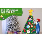 Brad de Craciun din Fetru model Conic 3D, 90x55cm,  18 decoratiuni si banda LED inclusa Bambinice BN038 BBJBN038_Initiala