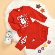 Pijama rosie pentru copii - Snowman MDMS07