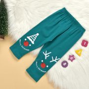 Pijama turqoise pentru copii - Merry Christmas MBMS06