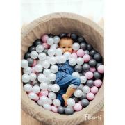 Piscina Uscata Pentru Copii Roz 90X40cm cu 200 bile incluse Flumi FM3302914 BBJFM3302914_Alb/Roz/Gri