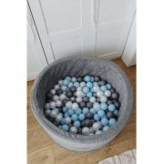 Set 200 Bile din Plastic Colorate, 7 cm Flumi FM3302911 BBJFM3302911_Alb/Albastru/Gri