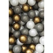 Set 200 Bile din Plastic Colorate, 7 cm Flumi FM3302911 BBJFM3302911_Alb/Gri/Auriu