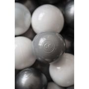 Set 200 Bile din Plastic Colorate, 7 cm Flumi FM3302911 BBJFM3302911_Alb/Gri Deschis/Gri Inchis