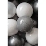 Set 200 Bile din Plastic Colorate, 7 cm Flumi FM3302911 BBJFM3302911_Alb/Gri Deschis/Gri Inchis