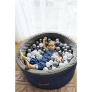Set 200 Bile din Plastic Colorate, 7 cm Flumi FM3302911 BBJFM3302911_Alb/Gri Deschis/Gri Inchis