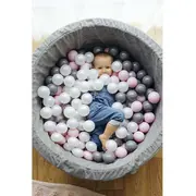 Set 200 Bile din Plastic Colorate, 7 cm Flumi FM3302911 BBJFM3302911_Alb/Roz/Gri