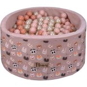 Set 200 Bile din Plastic Colorate, 7 cm Flumi FM3302911 BBJFM3302911_Alb/Roz