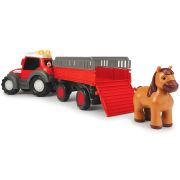 Tractor dickie toys happy ferguson animal trailer cu remorca si figurina hubs204115002