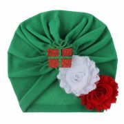Caciulita tip turban cu floricele si personaje de Craciun MDMS115