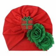 Caciulita tip turban cu floricele si personaje de Craciun MDMS115