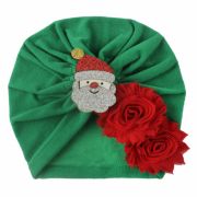 Caciulita tip turban cu floricele si personaje de Craciun MDMS115