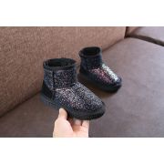 Cizme negre imblanite cu sclipici LIKQ-28-2-p25.Marimea 30