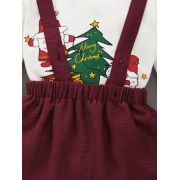 Costumas cu bluzita alba si sarafan visiniu MDMS40