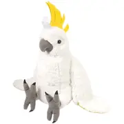 Papagal cacadu umbrelat alb - jucarie plus wild republic 30 cm wr10925
