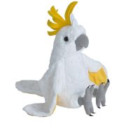 Papagal cacadu umbrelat alb - jucarie plus wild republic 30 cm wr10925