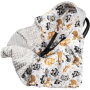 Paturica de infasat pentru scaun auto Minky Infantilo IF196767 BBJIF196767_Wild Animals/Gri