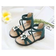 Sandale verzi cu barete si floare aplicata LIB30-3-DE4
