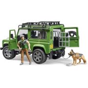 BRUDER - MASINA DE TEREN LAND ROVER DEFENDER CU PADURAR SI CAINE ARTBR02587