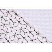Lenjerie 3 piese model forme geometrice si plus minky alb PFCC4296