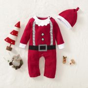 Salopeta bebe - Bebe Mos Craciun (Marime Disponibila: 12-18 luni (Marimea 21 incaltaminte)) MBMS52