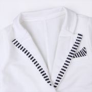 Salopeta eleganta cu sacou alb pentru bebelusi ADCC00251-H5.9-12 luni (Marimea 20 incaltaminte)