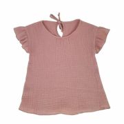 Bluza cu maneca scurta si volanase muselina fete Romantic Rose 2-3 ani KDETMV23RR