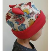 Caciula Red Animals, in strat dublu, 46-48 cm KDECDB1836RANIM