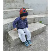 Caciula Blue Abstract, cu bordura, in strat dublu, 33-35 cm KDECD00AD