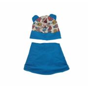 Set caciula cu protectie gat Blue Animals pentru copii 18-36 luni, din bumbac KDECPGB1836BANIM