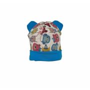Set caciula cu protectie gat Blue Animals pentru copii 18-36 luni, din bumbac KDECPGB1836BANIM