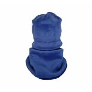 Set caciula cu protectie gat Fleece Blue pentru copii 3-5 ani, din bumbac KDECPF35BLU