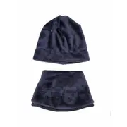 Set caciula cu protectie gat Fleece Navy pentru copii 18-36 luni, din bumbac KDECPF1836NVY