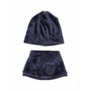 Set caciula cu protectie gat Fleece Navy pentru copii 6-8 ani, din bumbac KDECPF68NVY