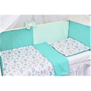 Lenjerie 3 piese patut 120x60 cm, model curcubee si plus turquoise PFCC8271