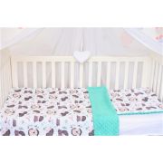 Lenjerie 3 piese patut 120x60 cm model arici si plus turquoise PFCC7795