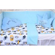 Lenjerie 3 piese patut 120x60 cm model elicoptere si plus bleu PFCC452183