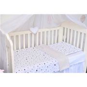 Lenjerie 3 piese patut 120x60 cm model stelute si plus minky gri PFCC9001