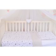 Lenjerie 3 piese patut 120x60 cm model stelute si plus minky gri PFCC9001