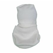 Set caciula cu protectie gat Fleece Alb pentru copii 3-6 luni, din bumbac KDECPF36ALB