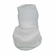 Set caciula cu protectie gat nou nascut Fleece Alb, din bumbac KDECPF00ALB