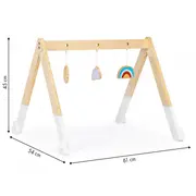 Bara educativa din lemn pentru copii cu 3 jucarii, ecotoys ca12231 edeedica12231