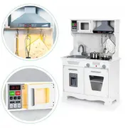 Bucatarie din lemn cu sunete, lumini si accesorii, ecotoys tl10181 edeeditl10181