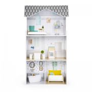 Casuta de papusi inalta din lemn cu mobilier, casuta lui grace, ecotoys 8210 edeedi8210